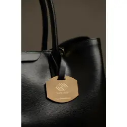 Bagage-tag, Semi Oval, 64x55 mm, Mässing Nyhet