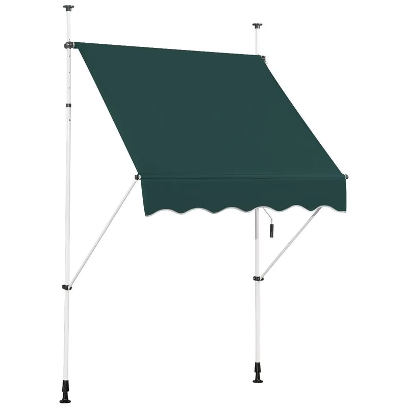 150 cm Justerbar UV-beständig Balkongmarkis – Grön Rabatter