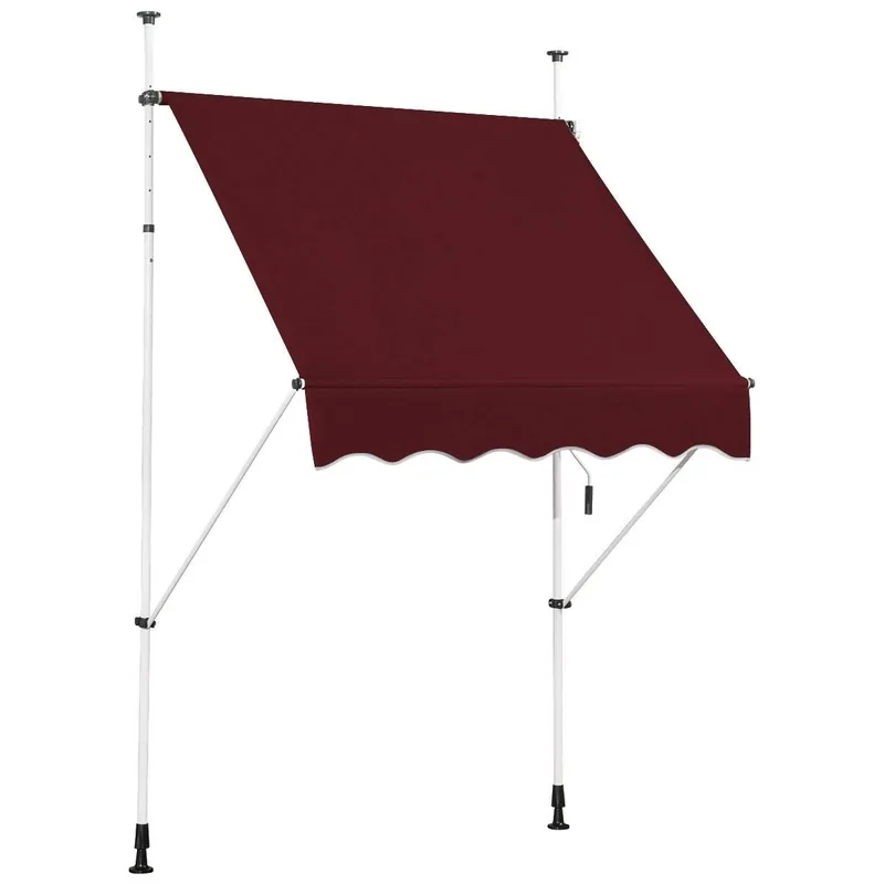 150 cm Justerbar UV-beständig Balkongmarkis – Röd Premium
