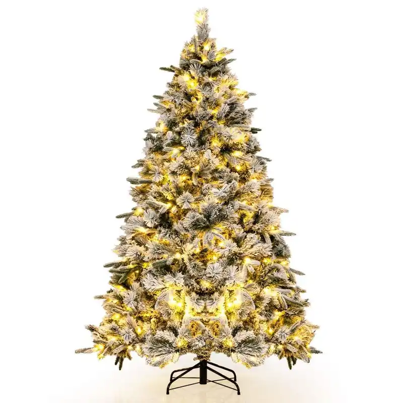 I lager Konstgjord julgran med snö & 250 LED-ljus, 180 cm