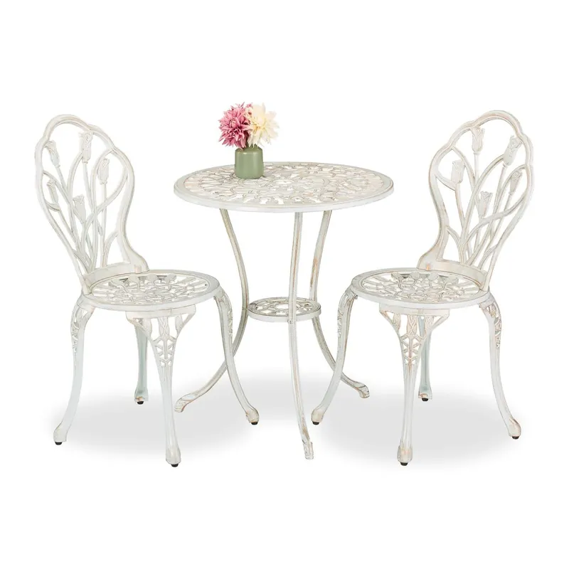 3-delad Floral Bistro Set – Bord och stolar för uteplats Begränsat erbjudande