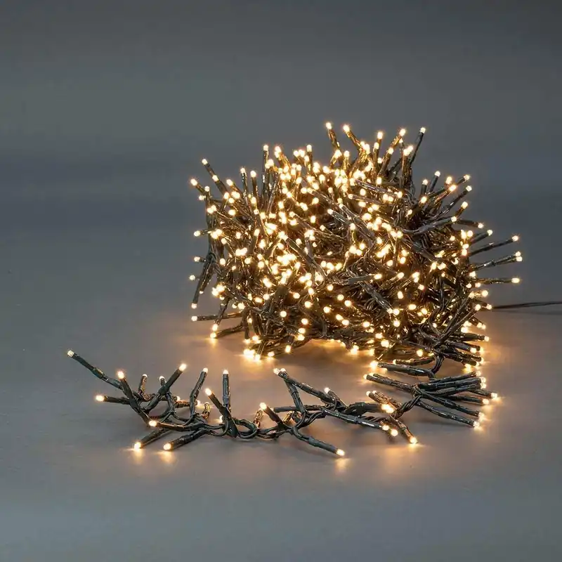 Julbelysning | Klunga | 768 LED's | Varm Vit | 5.60 m | Ljuseffekter: 7 | Inomhus eller Utomhus | Strömadapter risnedsättning