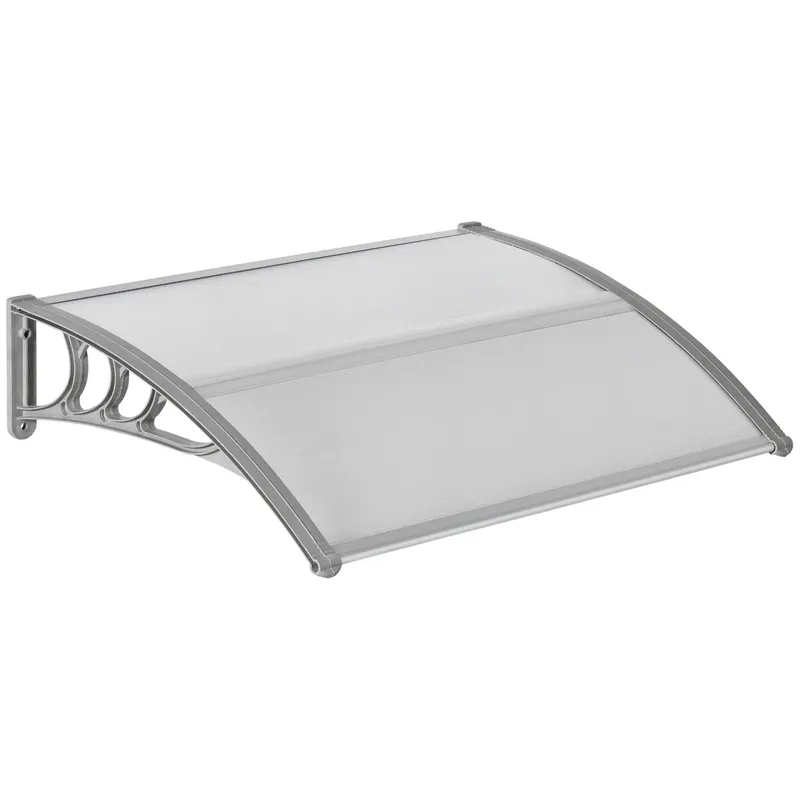 Staket för ytterdörr 100 x 75 cm välvt skärmtak av aluminium och polykarbonat skärmtak med UV-skydd ytterdörrstak för balkong, s Köp nu